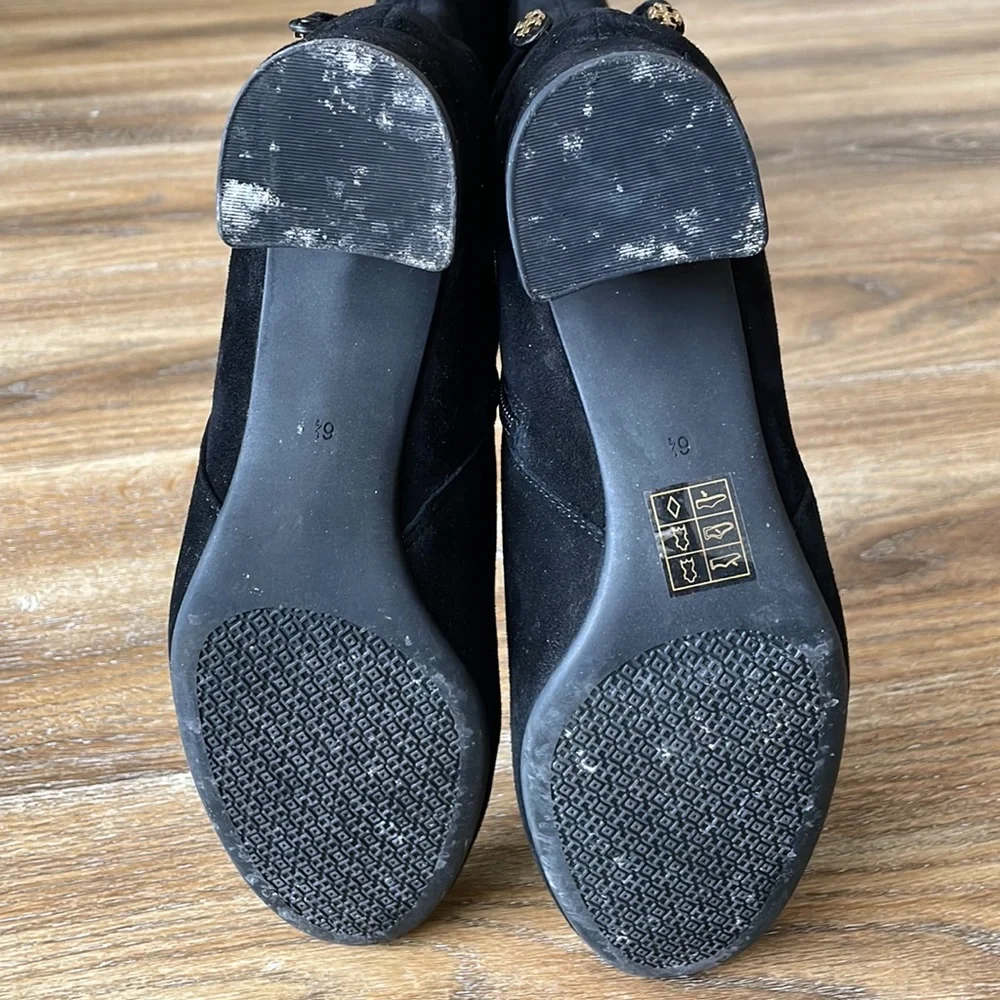 Tory Burch Laila Over the Knee Black Suede Boots - Picture 13 of 15